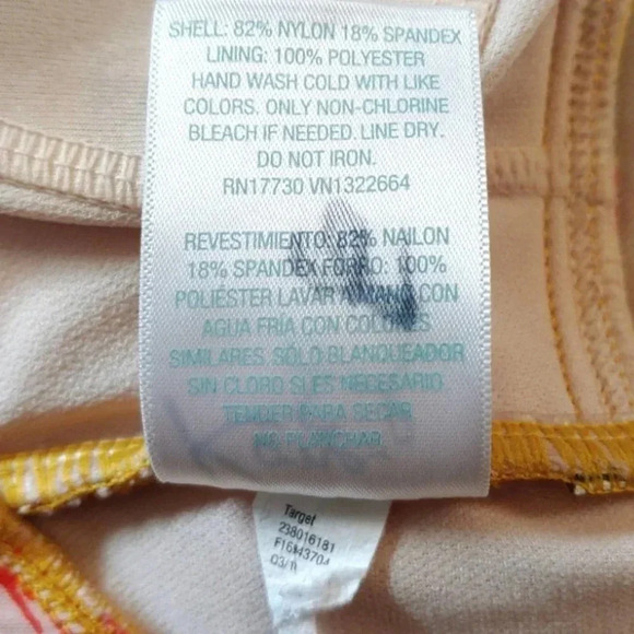 Kona Sol Floral One Piece Swim Suit Sz Small - Picture 6 of 6